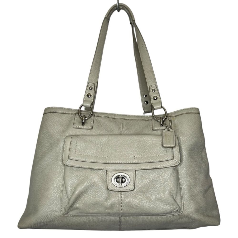 ▪️COACH Large Penelope Turn Lock Pebbled Leather Shoulder Bag